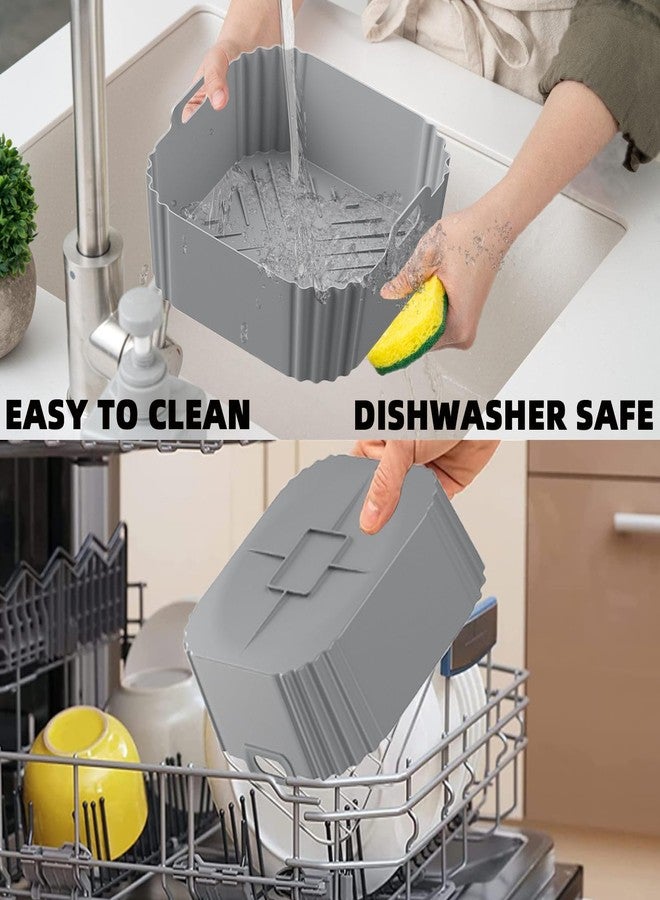 LYHOLKEER Silicone Air Fryer Liners for 5-8QT,LYHOLKEER 8.8inch Square Air Fryer Liners Reusable Basket for Ninja AF141 AF142 AF181 AF182,Cosori,Chefman,Instant Pot,Other 5 5.5 6 6.5 7 7.5 8 Quart - Image 5