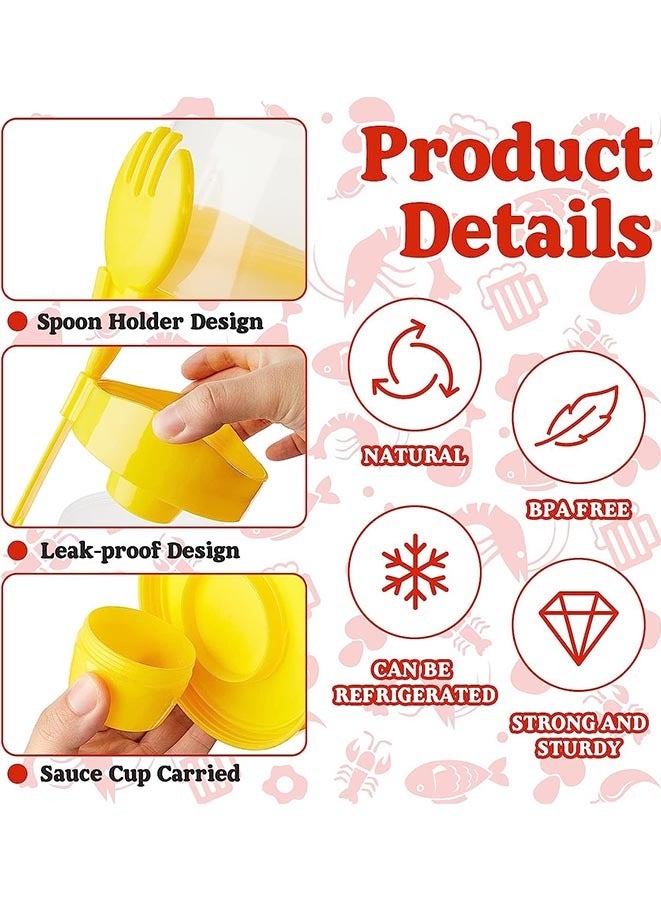 Muyixin 4 عبوات من حاويات الشوفان الليلية سعة 870 مل مع أغطية وملاعق، برطمانات إفطار بلاستيكية قابلة لإعادة الاستخدام مع أقسام سعة 30 أونصة، برطمانات محكمة الغلق ذات سعة كبيرة للحليب والحبوب والفواكه - Image 5