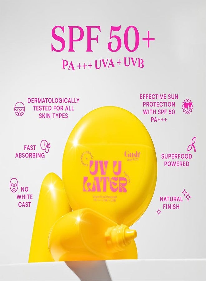 Gush Beauty Invisible 2 in 1 Sunscreen and Moisturiser for All Skin Types | SPF 50 with Broad Spectrum UVA/UVB Protection | Fast Absorbing, No White Cast | For Women and Men | 50ml - Image 2