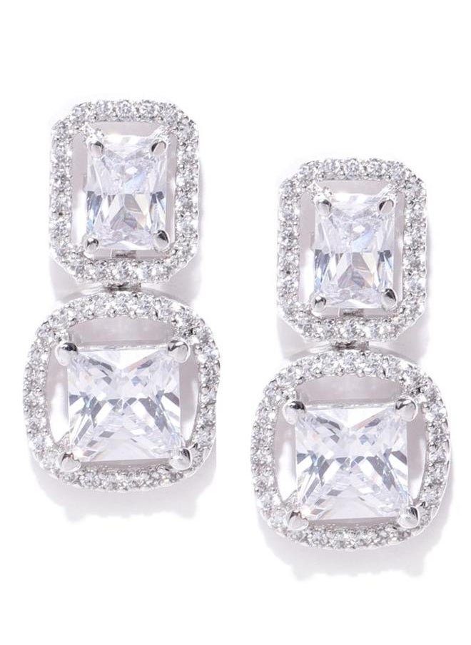 Priyaasi Elegant Women Alloy Earrings with pattern and secured with Post and Back closure and styled in ideal for Western moments — exude elegance in every glance.  - Image 2