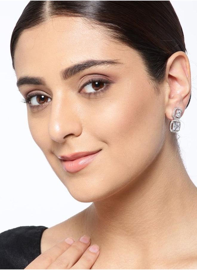 Priyaasi Elegant Women Alloy Earrings with pattern and secured with Post and Back closure and styled in ideal for Western moments — exude elegance in every glance.  - Image 4
