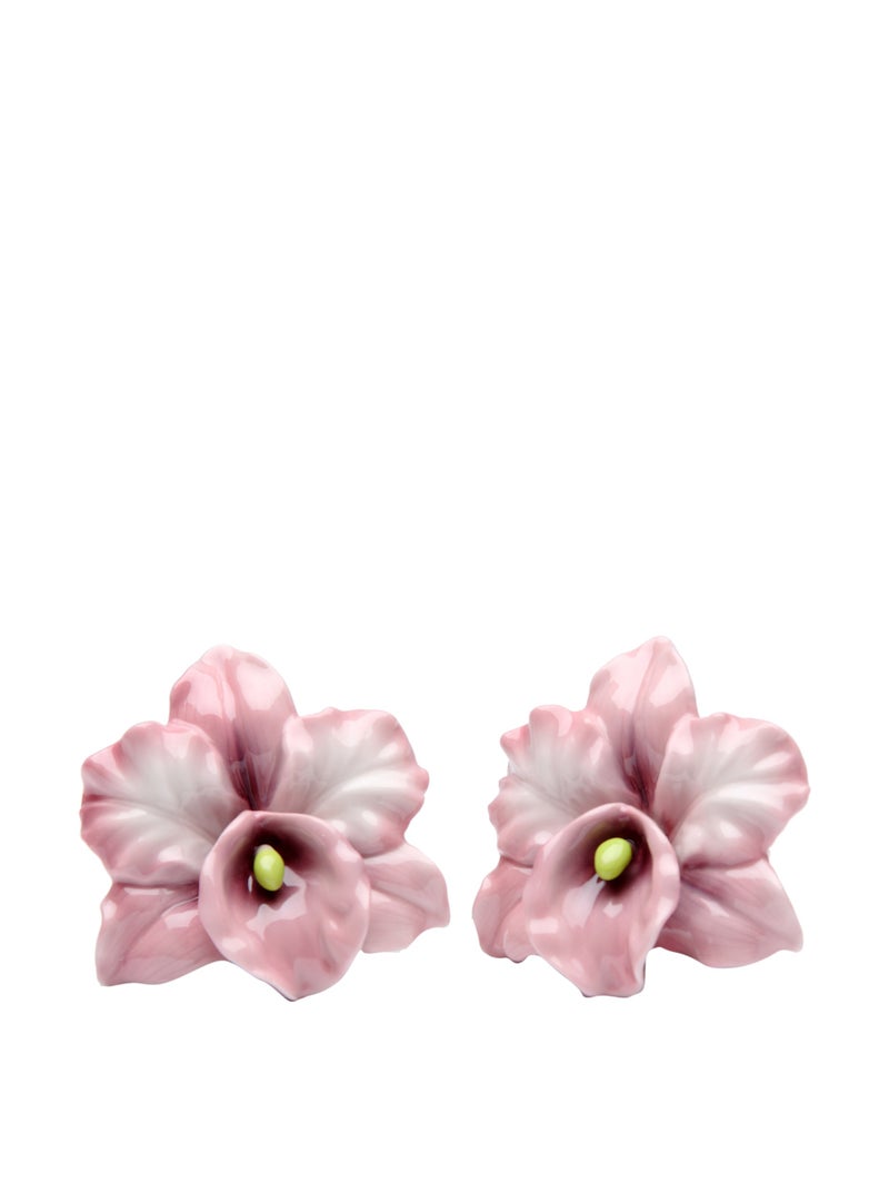 CG Pink SSCG48518 25 Inch Ceramic Orchids Salt and Pepper Shaker Set 25
