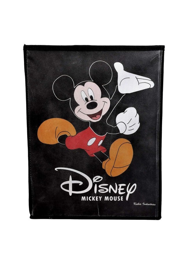 Kuber Industries Foldable Laundry Basket for Clothes with Lid | Disney Mickey Mouse Print | Cloth Storage Box for Washing | Toy Storage Organizer | 45 LTR | Black - Image 5