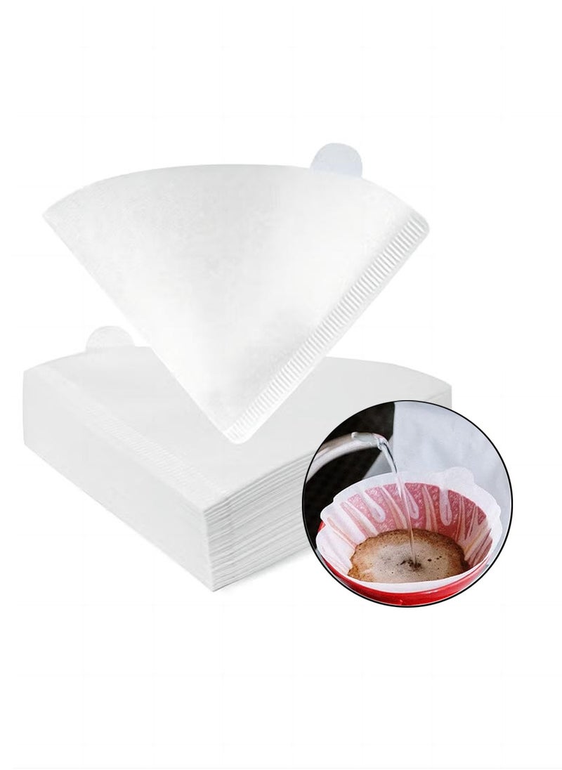 EqiEch - 100-Piece Coffee Paper Filters V60 Disposable Cone White Size 02 for Pour Over and Drip Coffee Makers(2-4 cups) - Image 1