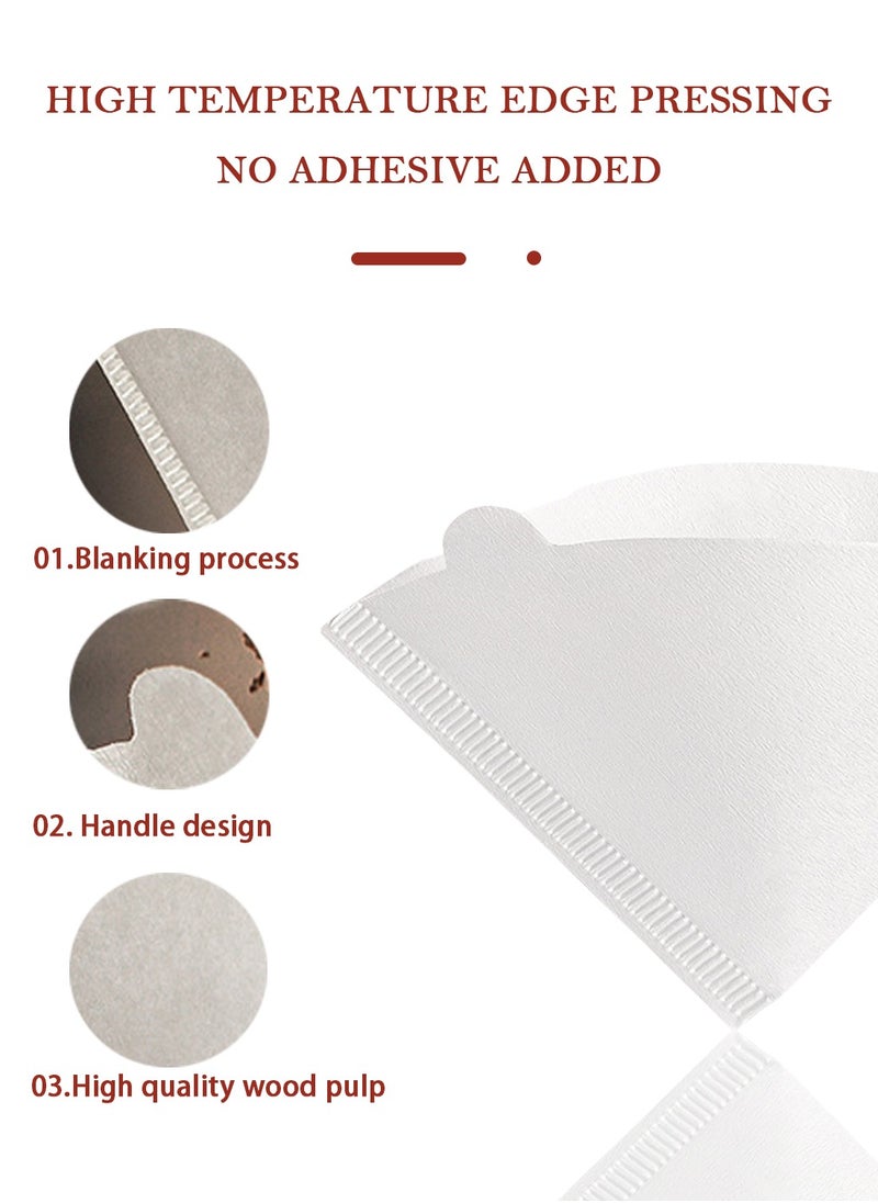 EqiEch - 100-Piece Coffee Paper Filters V60 Disposable Cone White Size 02 for Pour Over and Drip Coffee Makers(2-4 cups) - Image 1