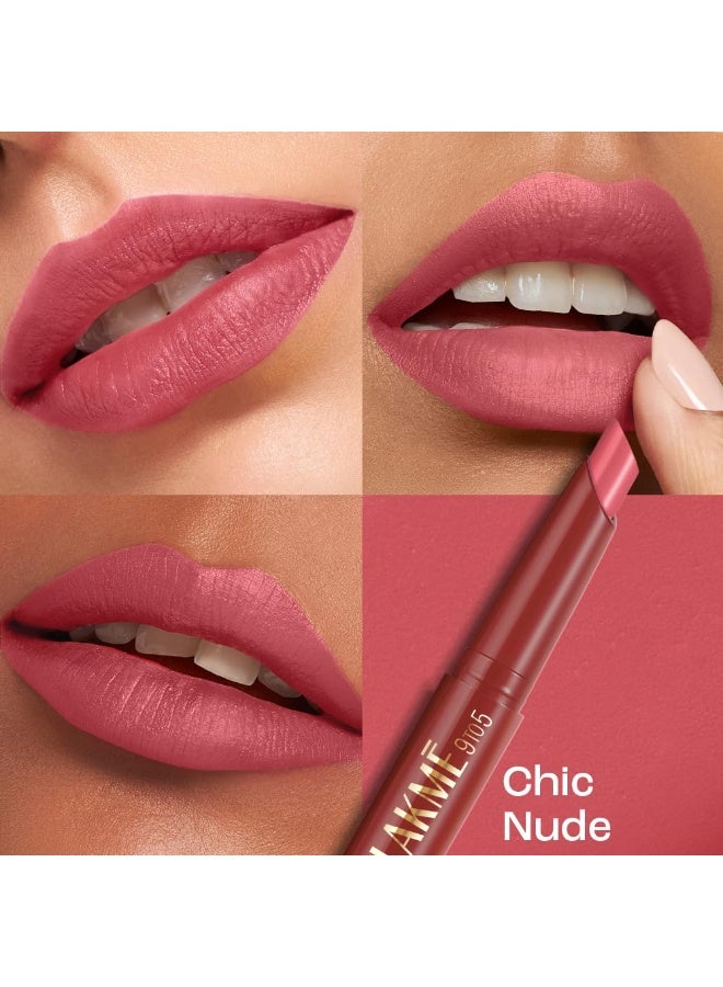 لاكمي قلم شفاه لاكمي 9 to 5 Forever Matte، لون Chic Nude، 1.1 جرام، لشفاه ناعمة ونضرة، مع فيتامين C، لمسة نهائية مطفية، ترطيب يدوم 8 ساعات، راحة تدوم طوال اليوم، قلم قابل للسحب - Image 5
