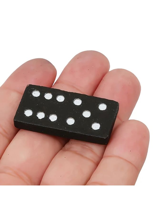Black Wooden Domino Set 28pcs Double 6 Classic Board Game With Storage Box - Image 3