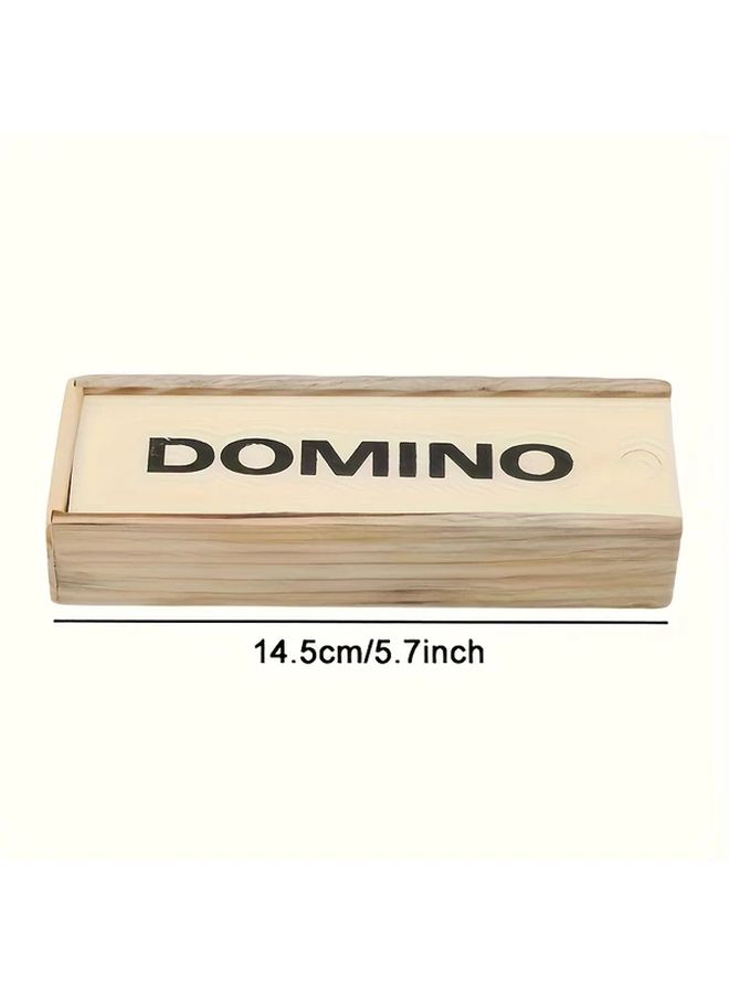 Black Wooden Domino Set 28pcs Double 6 Classic Board Game With Storage Box - Image 2