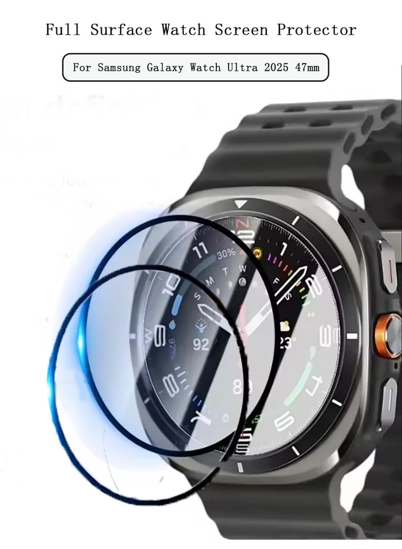 عبوة 2 من فيلم حماية كامل منحني ثلاثي الأبعاد لسامسونج جالاكسي ووتش ألترا 2025 47 مم - Image 1