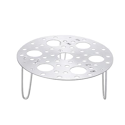 MAANEX MAANEX Heavy Quality Stainless Steel 15.5cm Egg Steamer Rack Stand Foldable Design Round Tray Pressure Cooker Steam Boiling Stand for Cooking Egg Food Multi Trivet Insert for Pot (Silver, 1-Pcs)  - Image 1
