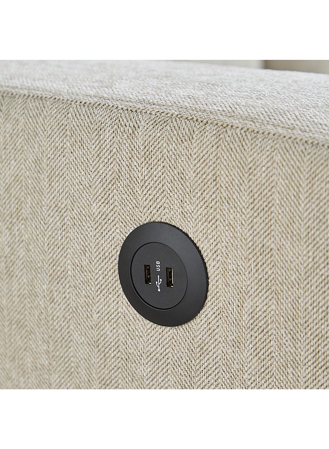 Home Box Simpson 3-Seater Fabric Sofa with USB Port - Image 4