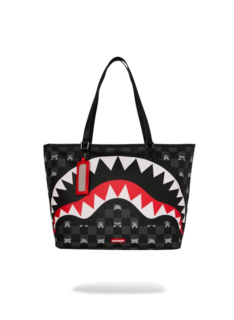 SPRAYGROUND حقيبة توت بشخصية رمادية من سبراي غراوند - Image 1