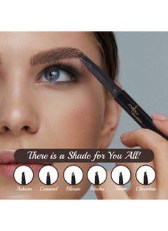 MELLOW Cosmetics Brow Definer Eyebrow Pencil ; Triangular Tip Non Greasy Long Lasting & Easy To Glide ; Brow Defining Pen ; Professional Eyebrow Makeup ; Cruelty Free Vegan & Paraben Free Caramel  - Image 4