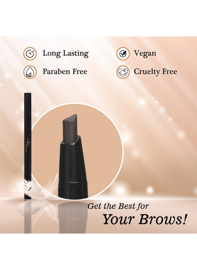 MELLOW - Cosmetics Brow Definer Eyebrow Pencil ; Triangular Tip Non Greasy Long Lasting & Easy To Glide ; Brow Defining Pen ; Professional Eyebrow Makeup ; Cruelty Free Vegan & Paraben Free Caramel - Image 1