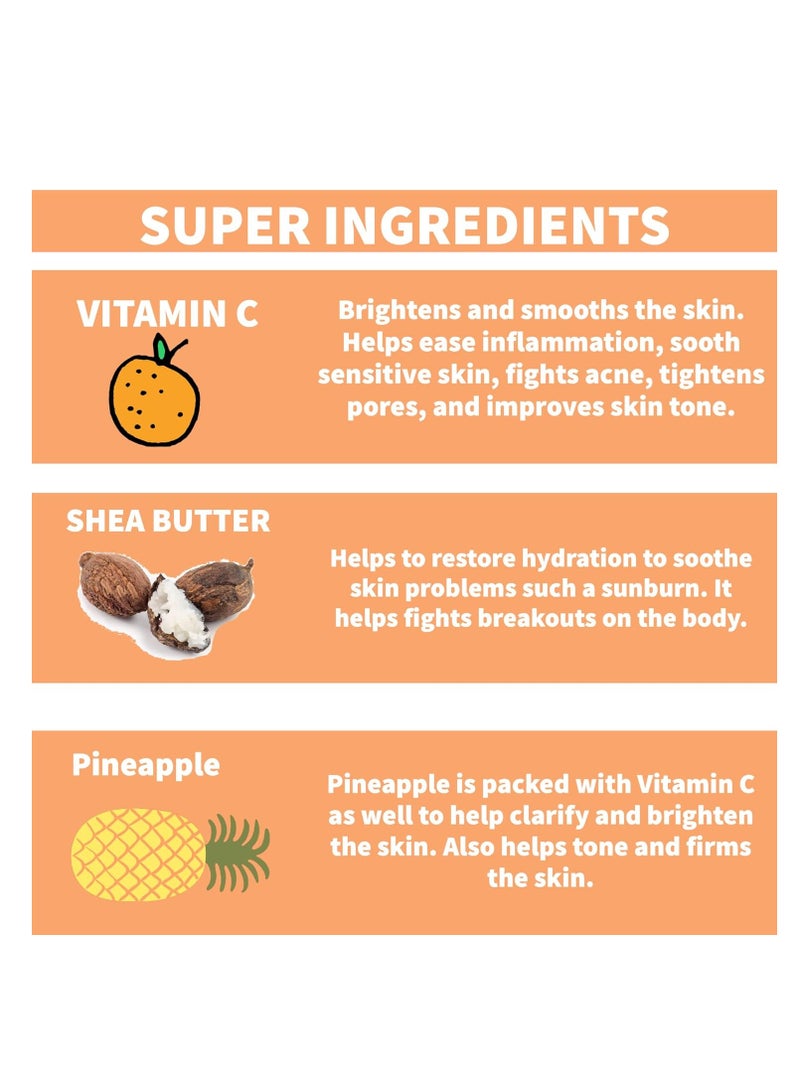 Nature Spell Vitamin C & Pineapple Body Scrub 300ml – Radiance Boosting Exfoliator for Glowing Skin - Image 4