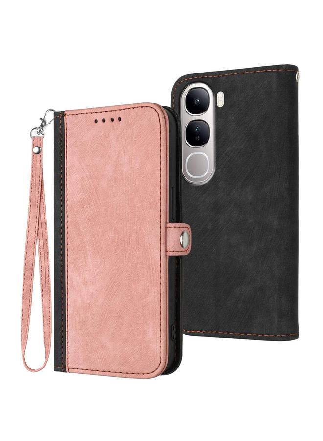 erorex Case For vivo Y300 / vivo V40 Lite 4G / 5G IDN Side Buckle Double Fold Hand Strap Leather Phone Case - Image 1