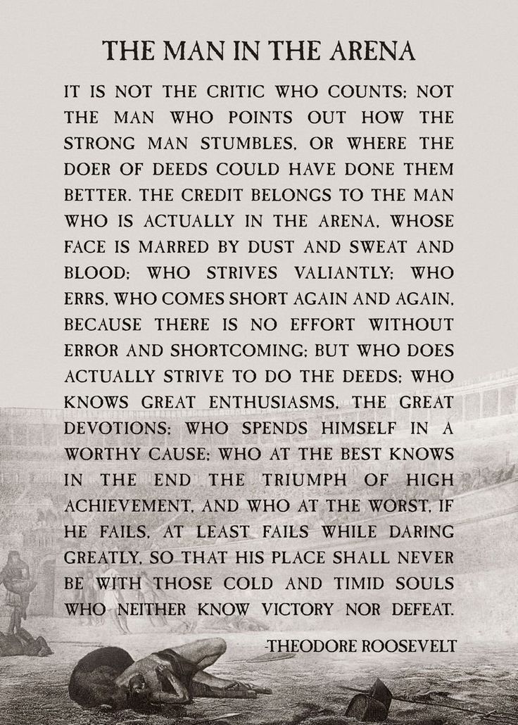 THEODORE ROOSEVELT "THE MAN IN THE ARENA " - Image 1