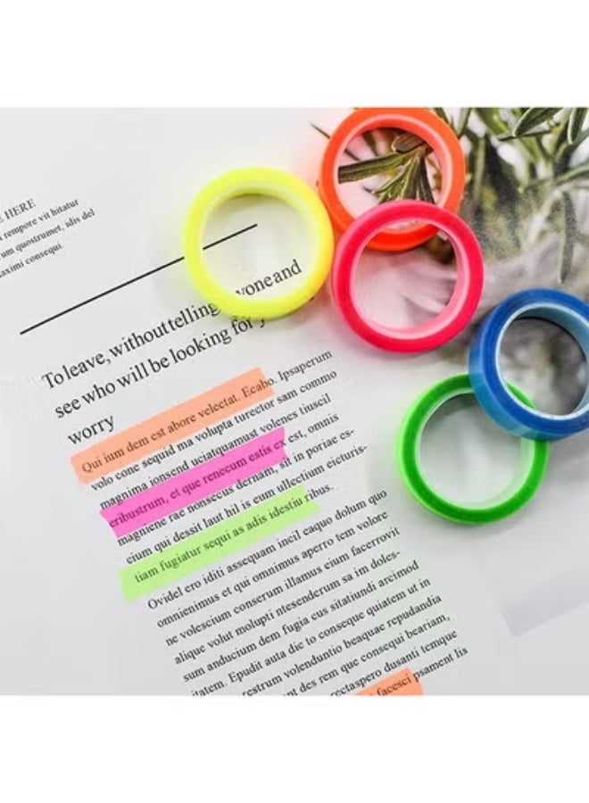 fantasize 10 Rolls Highlighter Tapes, 0.23inch x 16.4ft Colored Transparent Tape Fluorescent Neon Tape Removable Highlighters for Reading Taking Notes at Class Home Office - Image 3