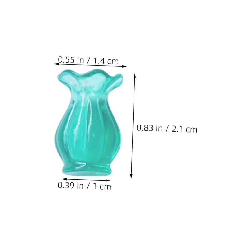 طقم مزهريات مصغرة من Yardwe مكون من 6 قطع بتدرج لوني لعرض رفوف بيوت الدمى - Image 3