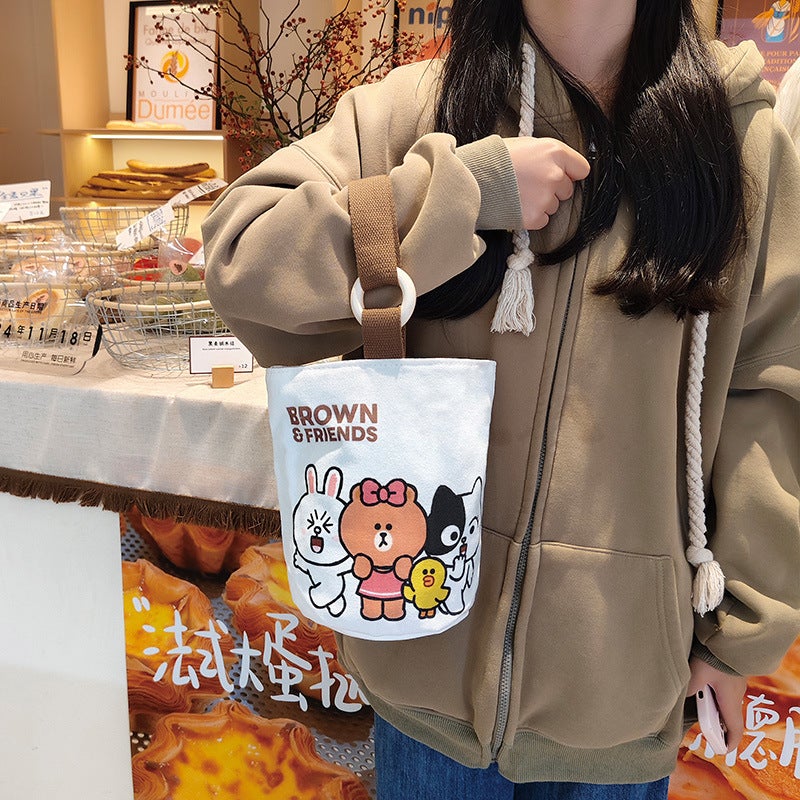 Genuine Coni Rabbit Cartoon Bucket Bag Large Capacity Office Workers Go Out Small Bag Lunch Box Bag A Generation Of Hair - Image 1