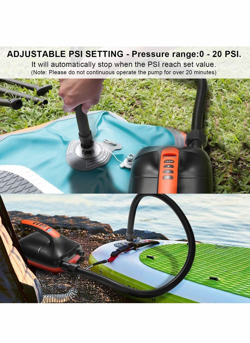 Generic Air Pump, Electric Digital Air Pump 12V Car Connector Air Inflator, Intelligent Dual Stage and Auto-Off Function, for Paddle Boards, Inflatable Boats Kayaks  - Image 3