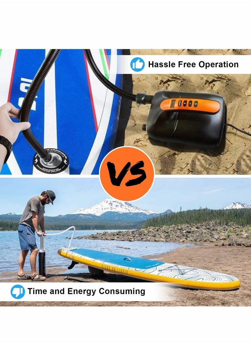 Generic Air Pump, Electric Digital Air Pump 12V Car Connector Air Inflator, Intelligent Dual Stage and Auto-Off Function, for Paddle Boards, Inflatable Boats Kayaks  - Image 4