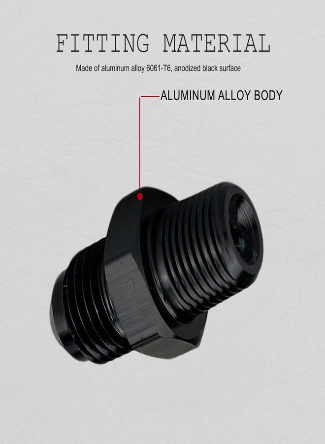 caqeg 4AN Male Flare to 1/8" NPT Pipe Fitting Adapter Aluminum Straight Black, Pack of 4 - Image 5