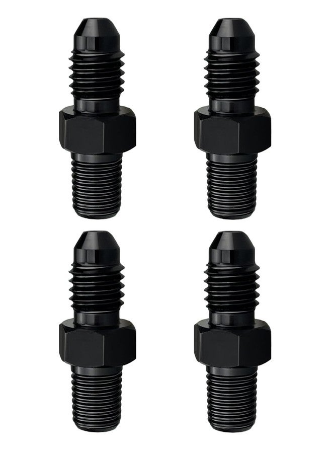caqeg 4AN Male Flare to 1/8" NPT Pipe Fitting Adapter Aluminum Straight Black, Pack of 4 - Image 1