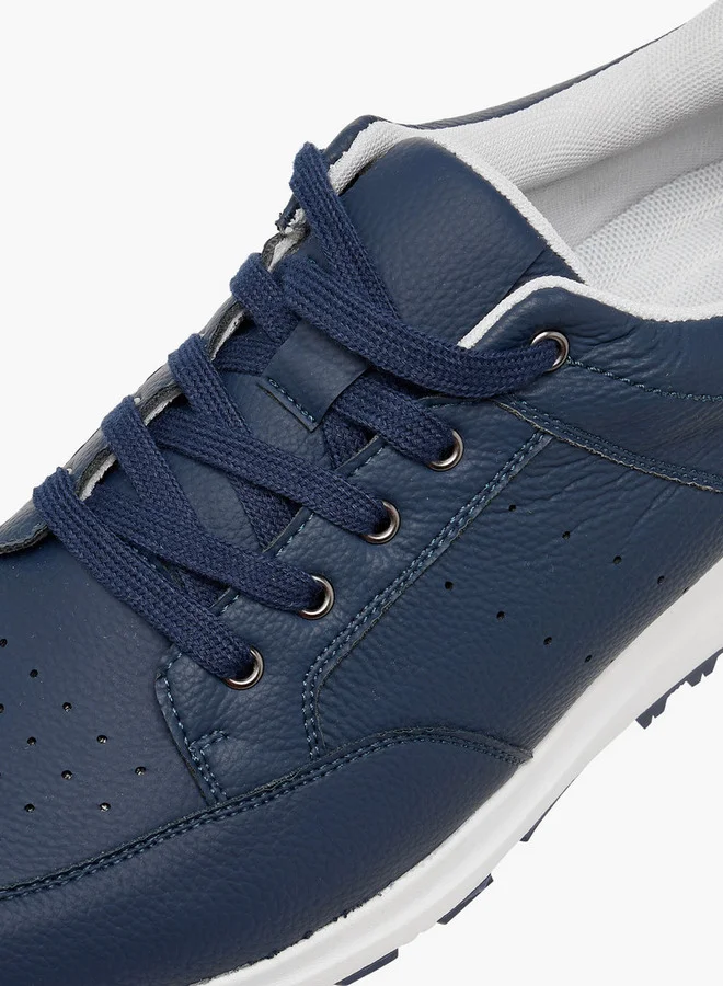 LBL by Shoexpress Men Perforated Sneakers with Lace-Up Closure