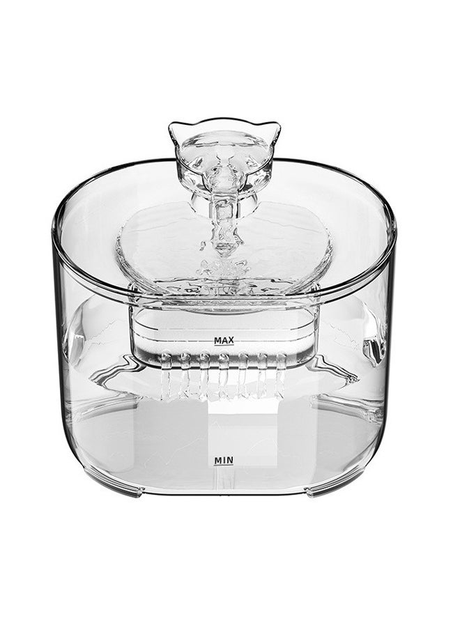 LAPET Cat Water Dispenser, Ultra-quiet Pump, 2.2L Automatic Circulating Flow Water Fountain Filtration, Intelligent Multiple Pets Water Dispenser-Transparent  - Image 1