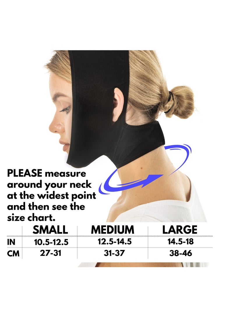 KASTWAVE Post Surgery Neck and Chin Compression Garment Wrap Bandage, Face Slimmer, Jowl Tightening, Neck Coverage, Chin Lifting Strap, Jowl Tightening for Women (L)  - Image 2