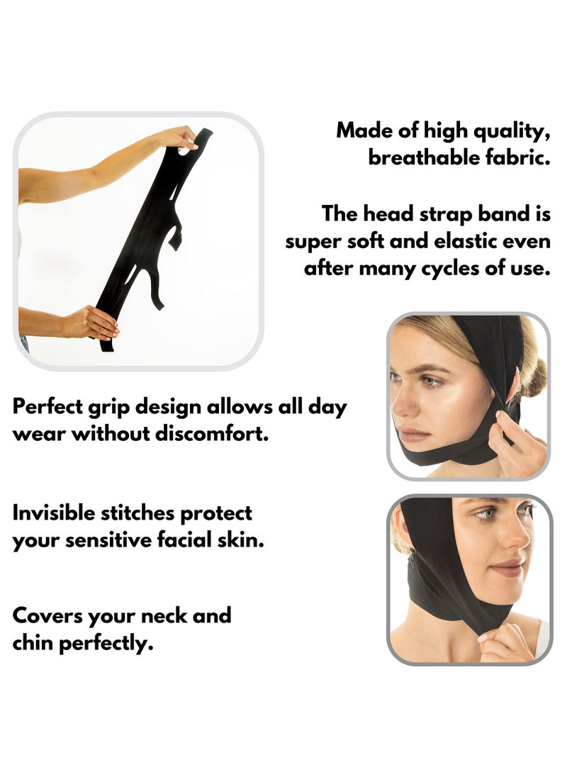 KASTWAVE Post Surgery Neck and Chin Compression Garment Wrap Bandage, Face Slimmer, Jowl Tightening, Neck Coverage, Chin Lifting Strap, Jowl Tightening for Women (L)  - Image 3