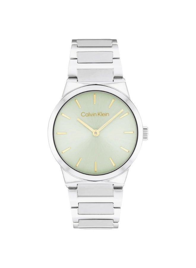 CALVIN KLEIN ROUND ANALOG WOMEN'S GREEN CASE WATCH - 25100080 - Image 1