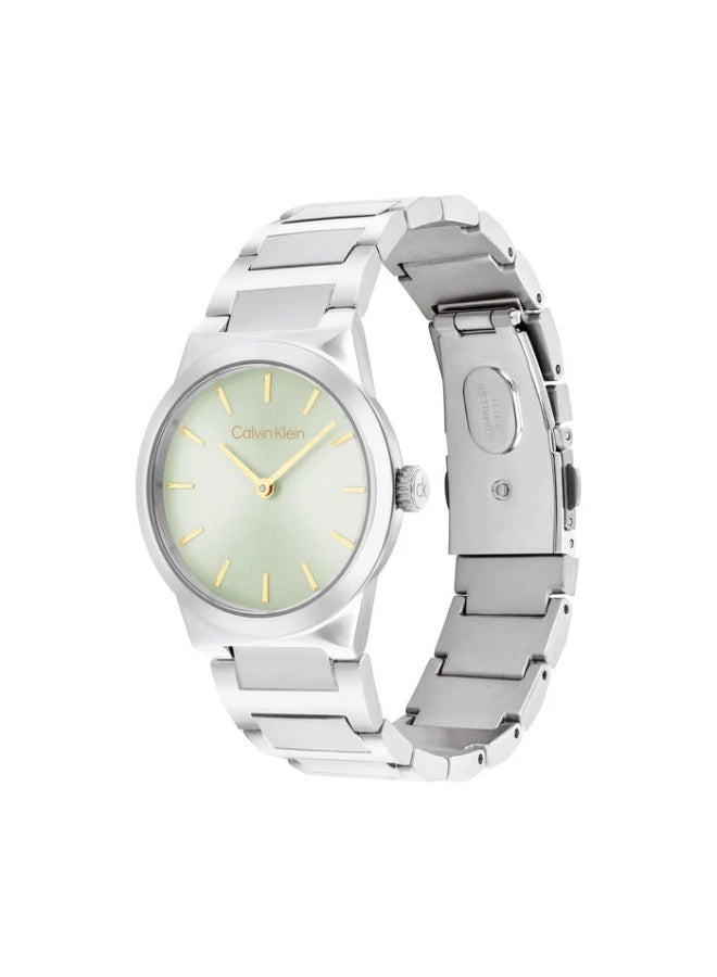 CALVIN KLEIN ROUND ANALOG WOMEN'S GREEN CASE WATCH - 25100080 - Image 2