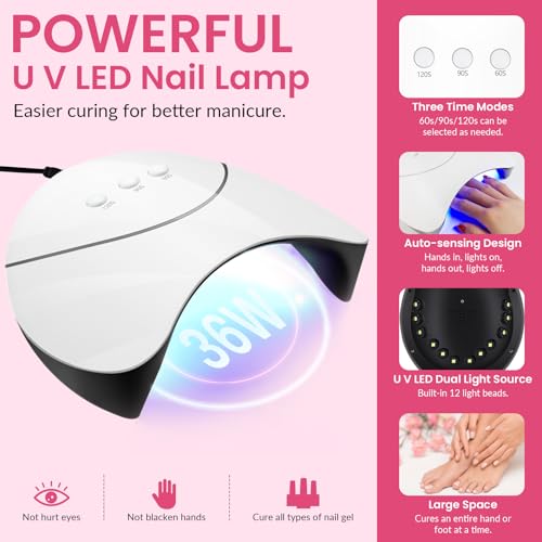 VANREESA 42 Pcs Gel Nail Polish Kit with U V Light 24 Colors Gel Polish Nail Set Glossy & Matte Top Coat Complete Nail Kit with Manicure Tools for All Seasons Gifts for Women Girls - Image 4