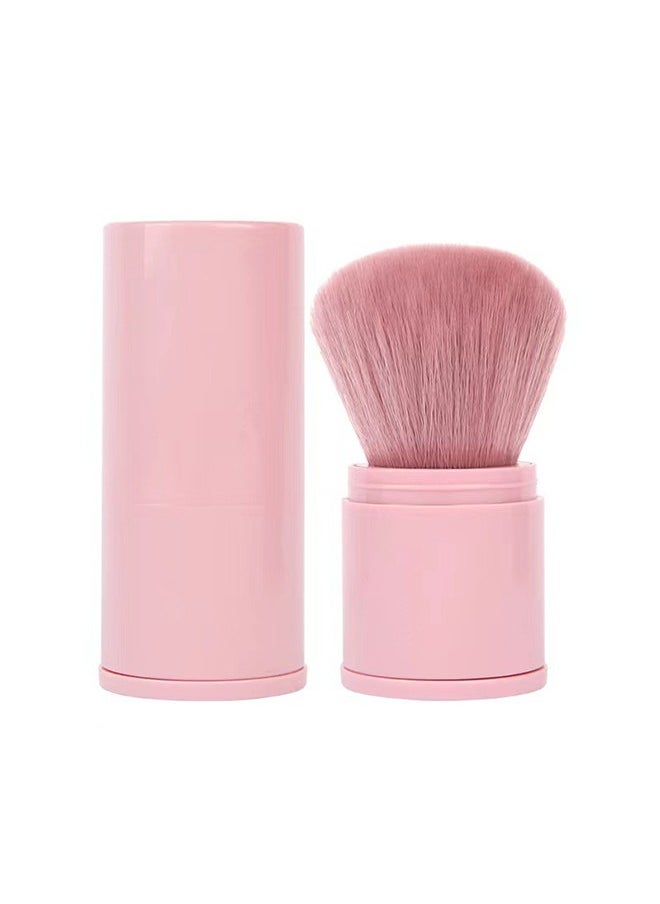 Ant Retractable Makeup Brushes Foundation Brush Blush Brush, Portable Travel Face Makeup Brush with Case, Face Blender Brush for Powder Mineral Blending Buffing Makeup Application  - Image 1