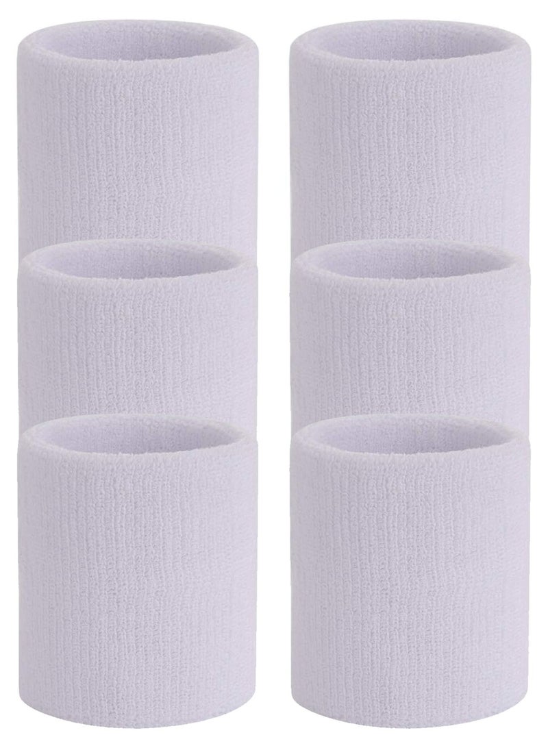Sports Hand Straps Set, Sweat-Proof Wristbands, Moisture-Wicking Terry Cloth for Workout, Basketball, White by Souq Al Joker