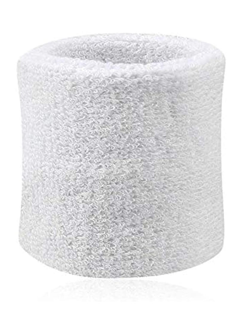 Sports Hand Straps Set, Sweat-Proof Wristbands, Moisture-Wicking Terry Cloth for Workout, Basketball, White by Souq Al Joker