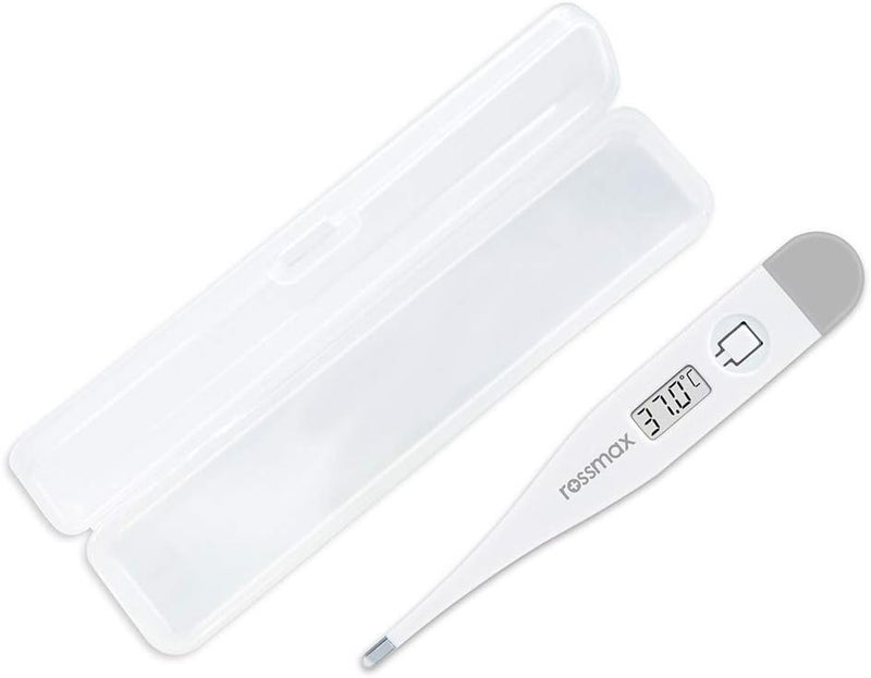 Rossmax Premium Rossmax TG100 Digital Thermometer - Heavy-Duty Medical Temperature Monitor - Durable Waterproof Probe Tip Fever Alarm Thermometer with LCD Display & Memory Recall (Sleek Modern White & Grey Profile, 1 Pc) - Manual Bodily Health Preservation Sorting Convenience & Medical Care Asset Management Template - Image 3