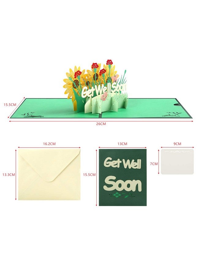 Kesote 3D Get Well Pop Up Card, Greeting Card For Patient Pop Up Sympathy Card With Envelope - Image 4