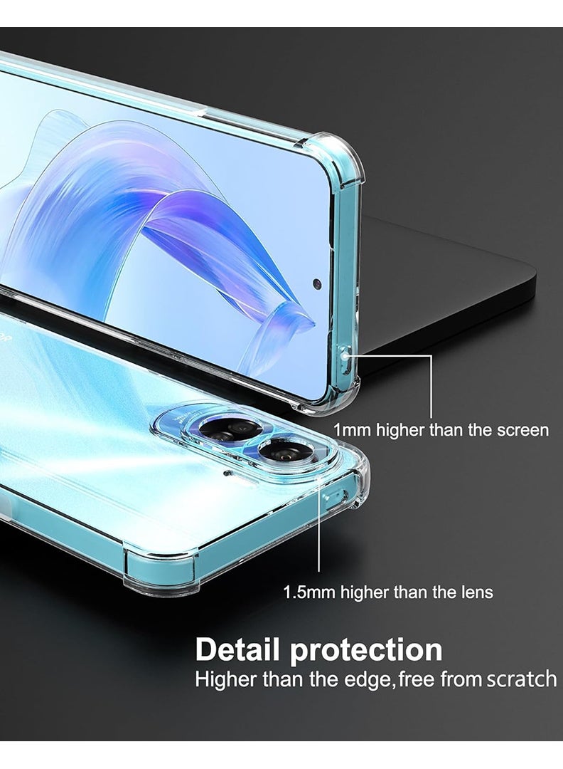 Theodor Honor 90 Lite 5G Clear Case, Shock-Absorption TPU Cell Phone Cover with Reinforced Corners, Soft Flexible & Crystal Clear Protective Bumper Case - Image 3