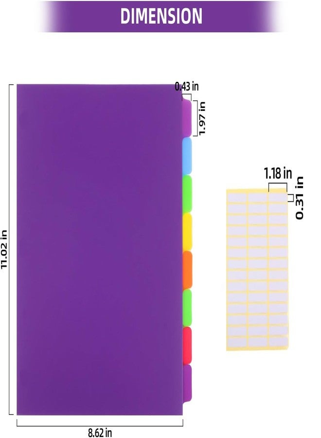 LIMANLIRY 3 Set Plastic Binder Dividers with Tabs,Multicolor Index with 8-Tabs,Divider for 3 Ring Binder - Image 4