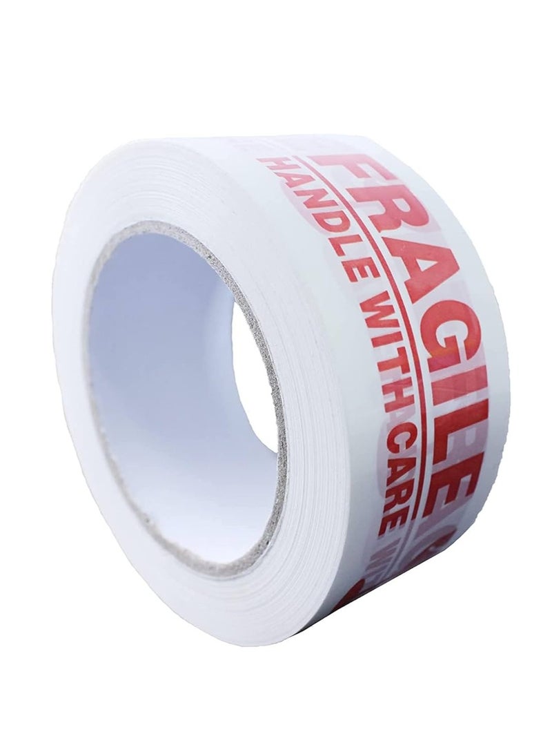 Terabyte Fragile Tape for Boxes and Cartons - 48mm x 50 yards heavy Duty Handle with Care Warning Tape, Packing, Packaging, Shipping and Moving Tape [1 Roll] - Image 1