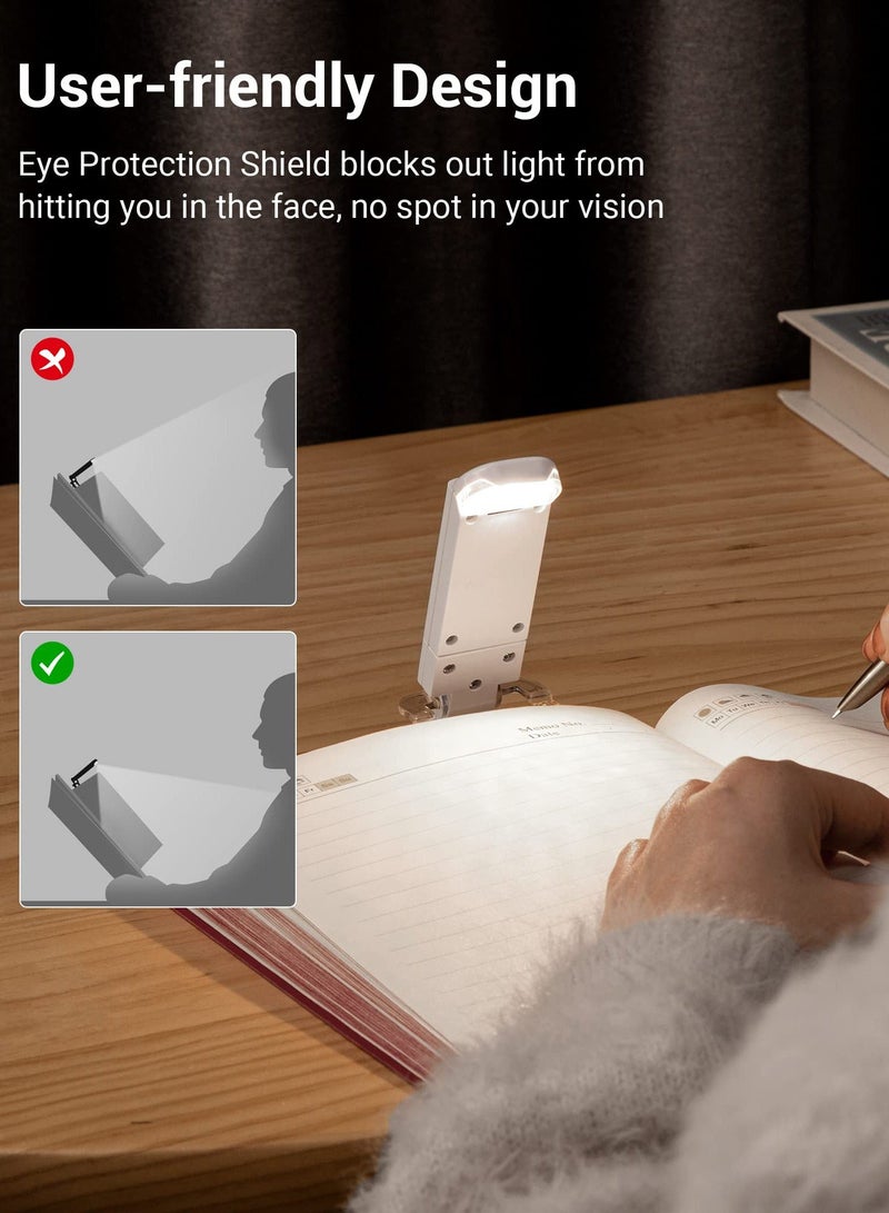 HOMESTAR USB Rechargeable Book Reading Light, 2 Brightness Levels, LED Clip on Light for in Bed, Eye Care Lamp Kids, Bookworms (White) - Image 5