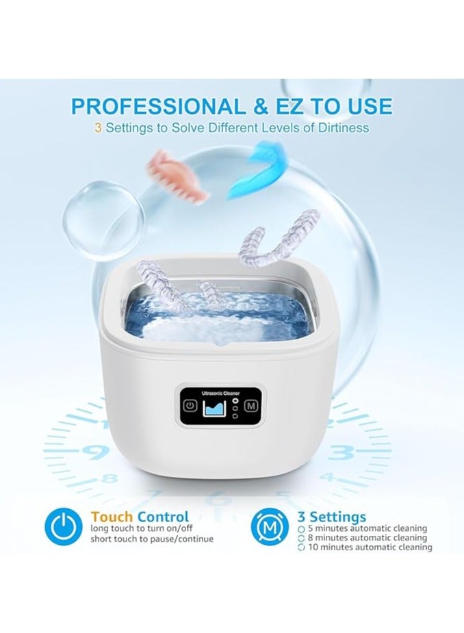 AROAQ Ultrasonic Cleaner for Retainer  Invisalign Denture Mouth Guard  Aligner Toothbrush Head 43kHz 255ML Newly Upgraded Ultrasonic Retainer Cleaner Machine UV Ultrasonic Jewelry Cleaner - Image 2