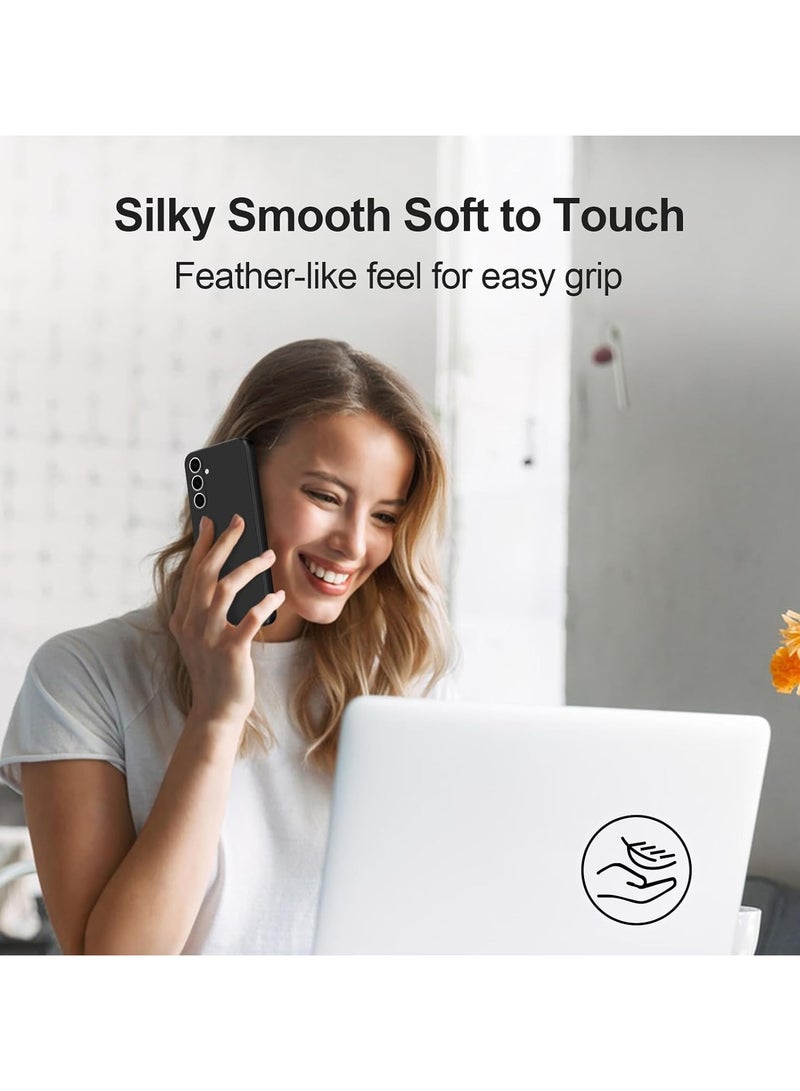 Case for Samsung Galaxy S25 Plus Soft Silicone Cover Shockproof Matte Finish Back Cover Inner Fabric Lining with Camera Protection Case for Galaxy S25 Plus - Image 4