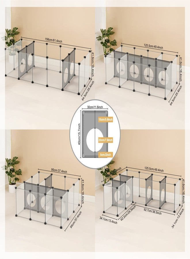 DINMO Rabbit Playpen, Guinea Pig Cages, Hamster Cages, Interesting Game Holes Design for Small Animal, Bunny, Ferret, Hedgehog, DIY, Expanded, Portable, Exercise Fence, 61.4 x 25.4 x 16.4 inches - Image 5