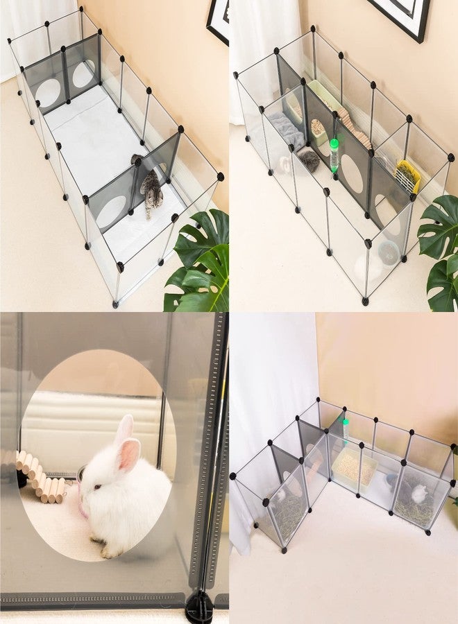 DINMO Rabbit Playpen, Guinea Pig Cages, Hamster Cages, Interesting Game Holes Design for Small Animal, Bunny, Ferret, Hedgehog, DIY, Expanded, Portable, Exercise Fence, 61.4 x 25.4 x 16.4 inches - Image 4