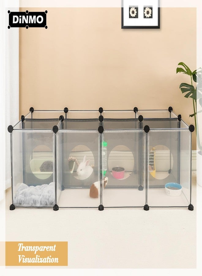DINMO Rabbit Playpen, Guinea Pig Cages, Hamster Cages, Interesting Game Holes Design for Small Animal, Bunny, Ferret, Hedgehog, DIY, Expanded, Portable, Exercise Fence, 61.4 x 25.4 x 16.4 inches - Image 2