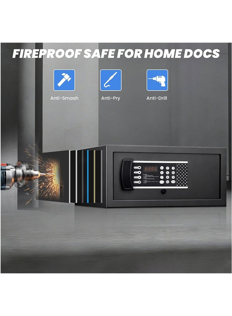 TAPIT Small Motorized Safe Box for Home & Office - Digital Anti-Theft Mini Safe for Hotel Room, Waterproof & Moisture-Proof Touchpad Design, Jewelry & Valuables Security Cabinet (H21cm x W43cm x D36cm - IC20) - Image 3